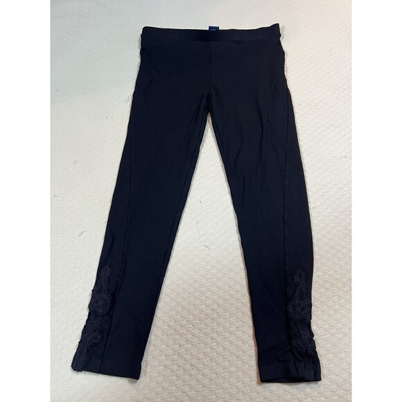 Ralph Lauren Blue Label Leggings Embroidered Ankles Stretchy | Black | Size XL - Picture 3 of 12